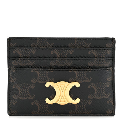 Celine Triomphe Canvas Triomphe Card Holder Tan 1 of 7