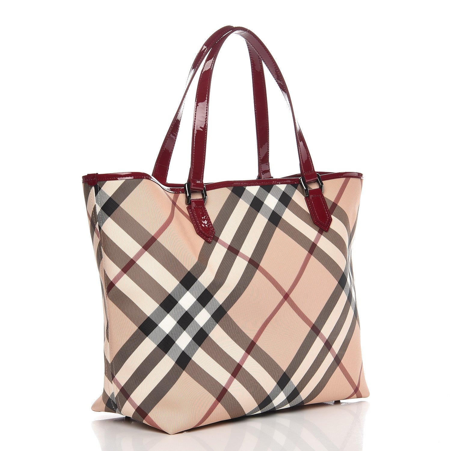 Burberry Nova Check Large Nickie Tote Raspberry 3 of 11