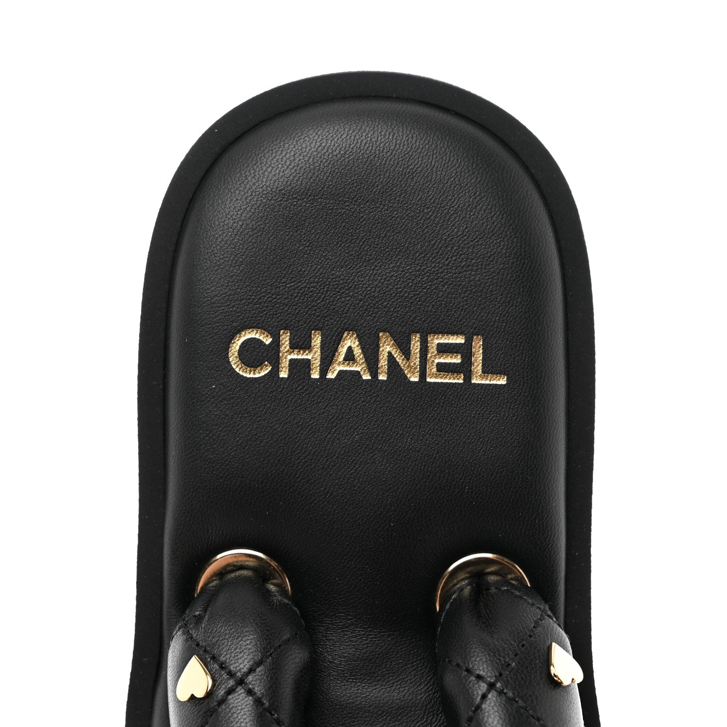Chanel Lambskin Quilted Padded Charms Thong Sandals 41.5 Black 7 of 8