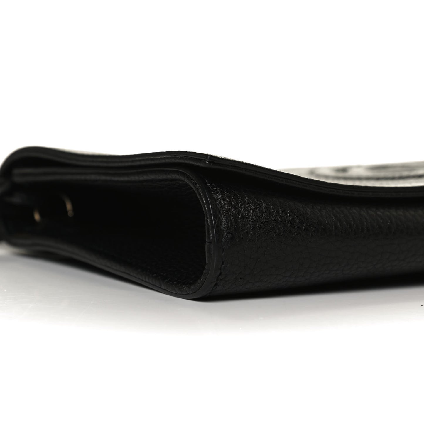 Pebbled Calfskin Medium Soho Clutch Black