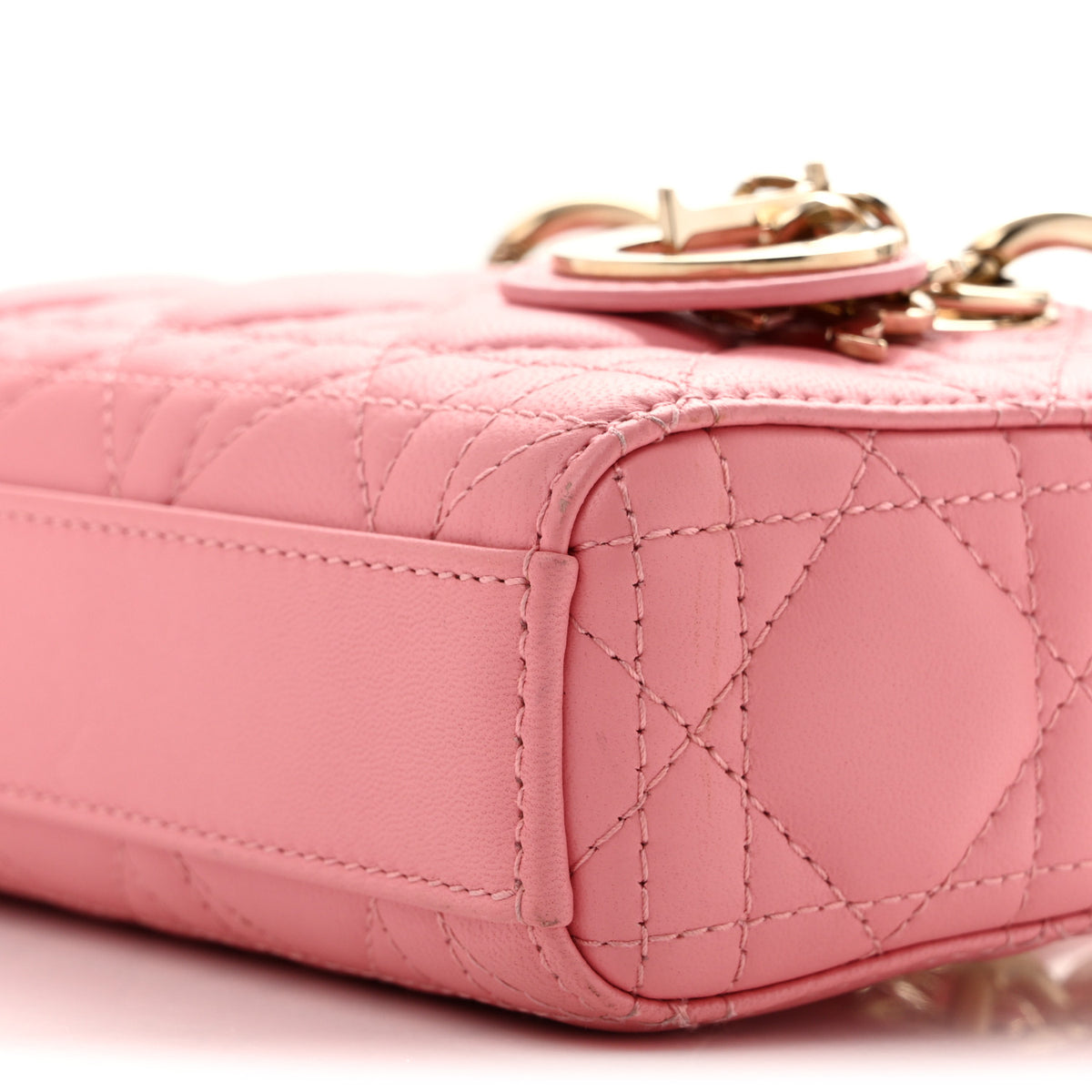 Lambskin Cannage Micro Lady D-Joy Pink