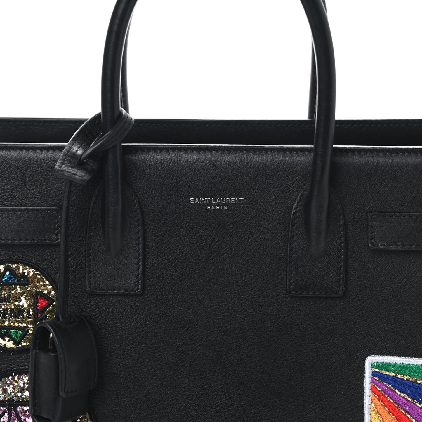 Calfskin Patchwork Baby Sac De Jour Black Multi