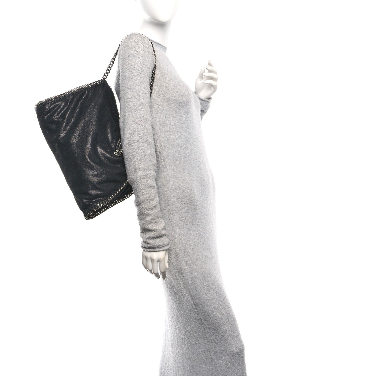 Stella McCartney Shaggy Deer Falabella Fold Over Tote  Black 2 of 10