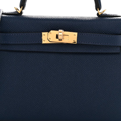 Hermes Epsom Mini Kelly Sellier 20 Bleu Navy 7 of 12