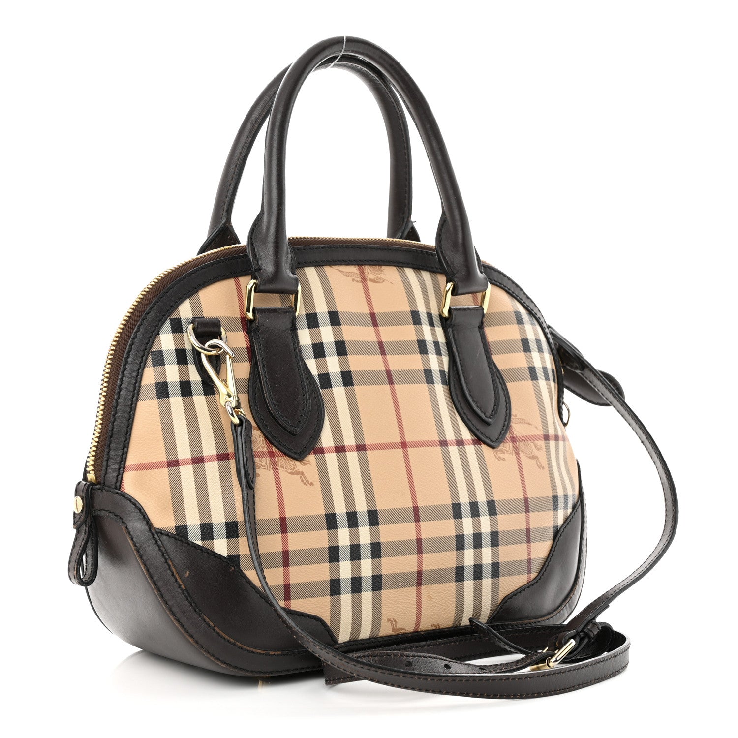 Burberry Haymarket Check Small Orchard Bowling Bag Chocolate 3 of 16