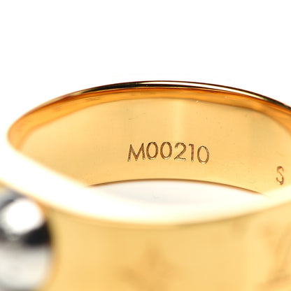 Louis Vuitton Brass Monogram Engraved Nanogram Ring S Gold 5 of 9