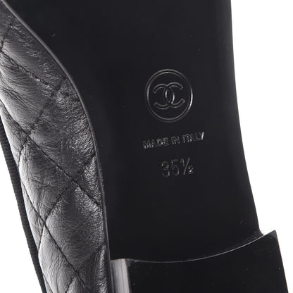 Chanel Aged Calfskin Quilted Cap Toe Ballerina Flats 35.5 Black 6 of 10