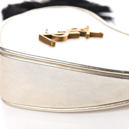 Saint Laurent Metallic Calfskin Heart Monogram Crossbody Pale Gold 10 of 10