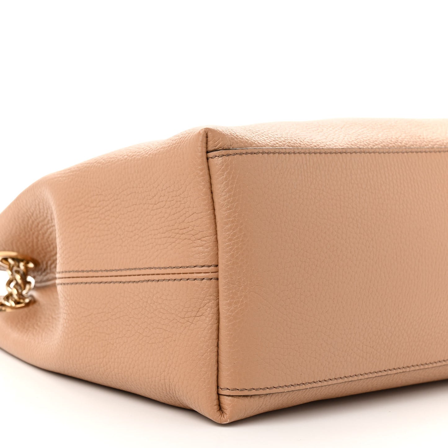 Pebbled Calfskin Medium Soho Chain Shoulder Bag Camelia