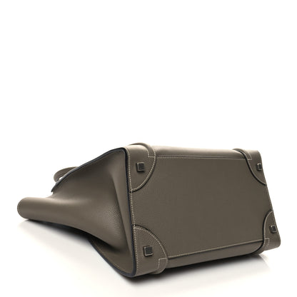 Celine Drummed Calfskin Mini Luggage Souris 4 of 13