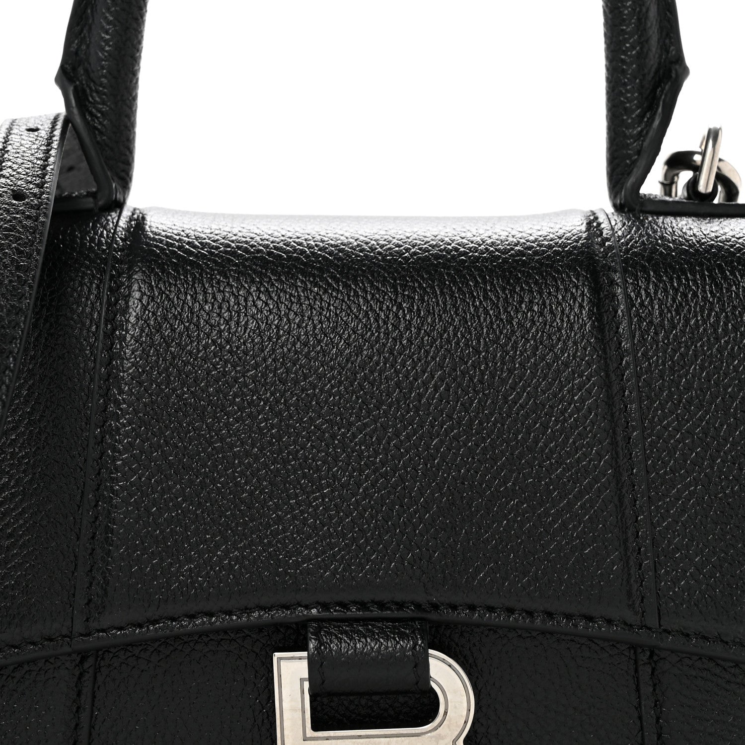 Balenciaga Grained Calfskin Hourglass Top Handle Bag XS Black 8 of 10