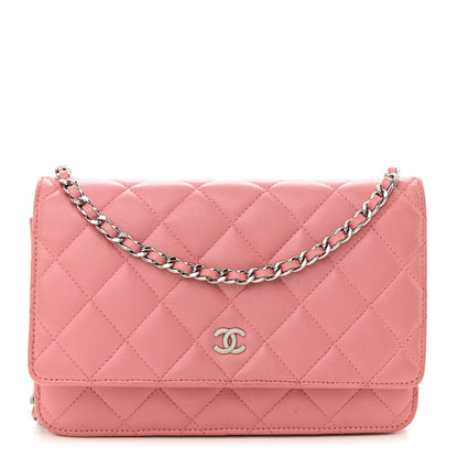 Chanel Lambskin Quilted Wallet On Chain WOC Pink 1 of 11