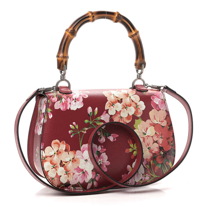 Gucci Shangai Calfskin Blooms Print Small Classic Bamboo Top Handle Bag Romantic Ceries Multicolor 2 of 8