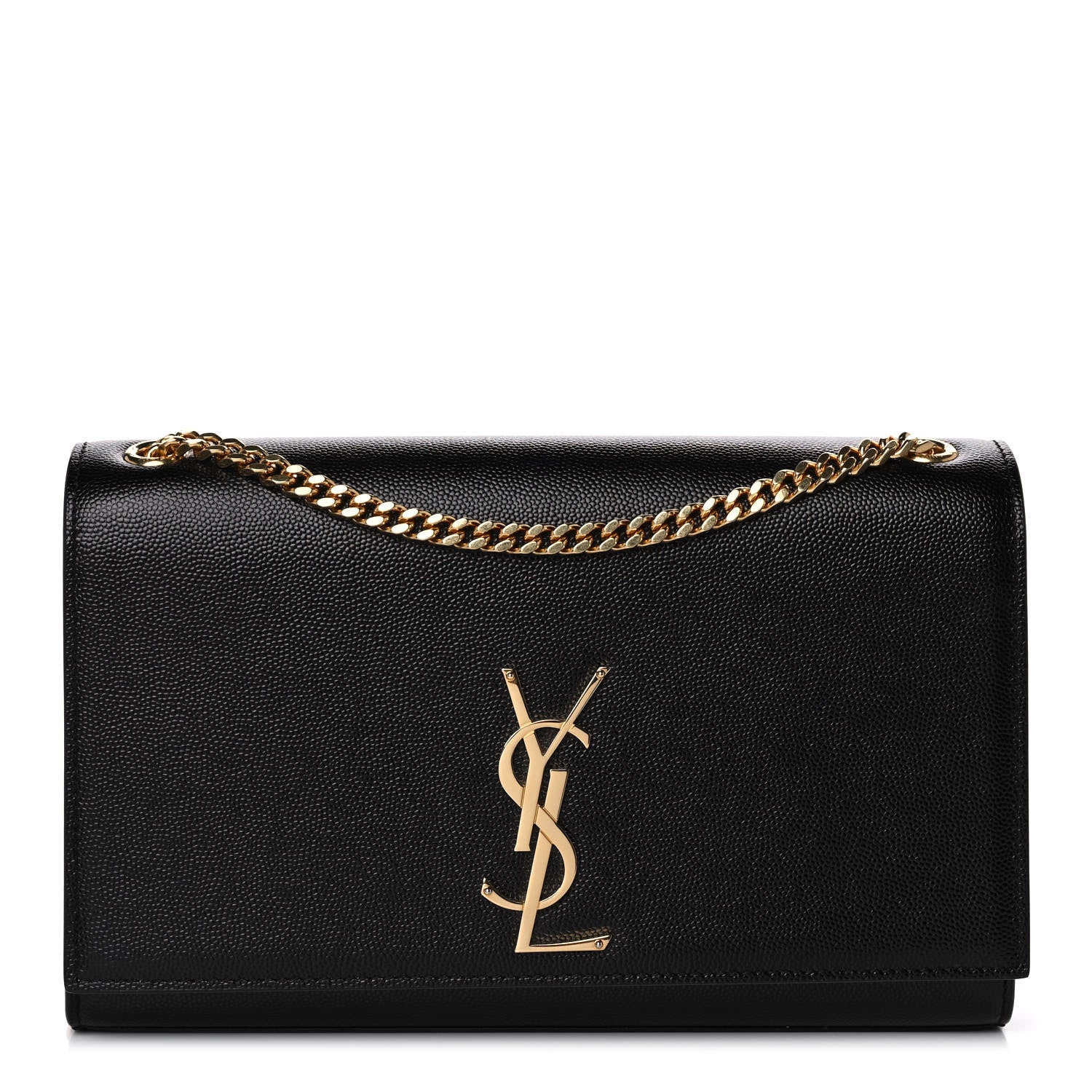 Saint Laurent Grain De Poudre Medium Classic Monogram Kate Satchel Black 1 of 10