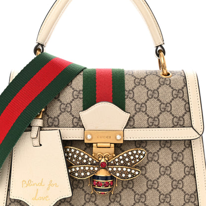 Gucci GG Supreme Monogram Small Queen Margaret Top Handle Bag White 8 of 13