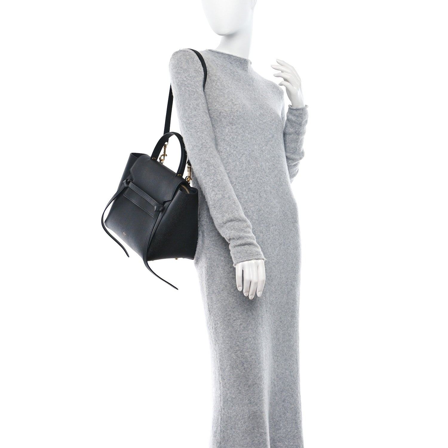 Celine Grained Calfskin Micro Belt Bag Black 2 of 9