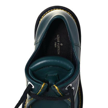 Louis Vuitton Calfskin Beaubourg Platform Derby Shoes 37.5 Green 8 of 9