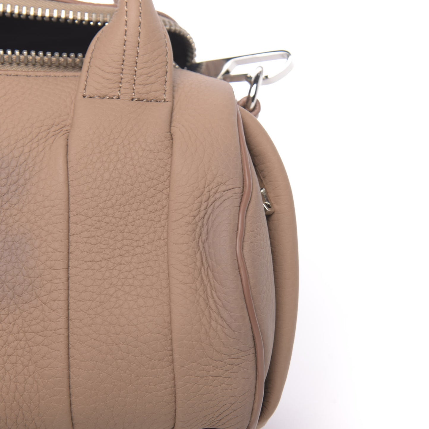 Pebbled Calfskin Mini Rockie Truffle Silver Hardware