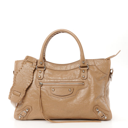 Balenciaga Agneau Arena Classic Silver Hardware Medium Le City Latte 1 of 10
