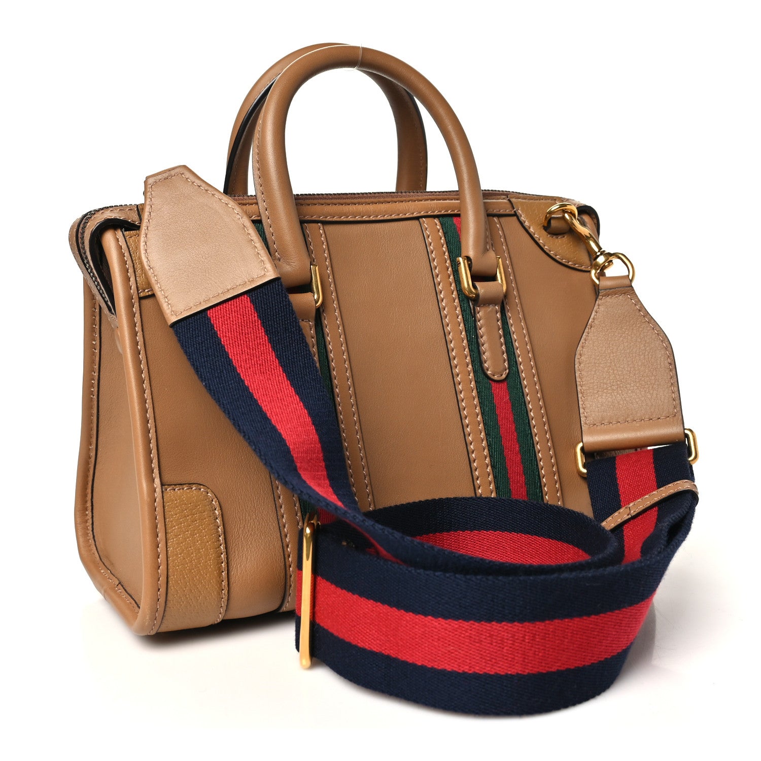 Gucci Koi Calfskin Small Bauletto Duffle Top Handle Bag Camel 4 of 10