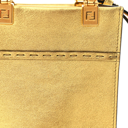 Fendi Vitello Catalan Mirror Plexiglass Mini Fendi Sunshine Shopper Tote Gold 11 of 11