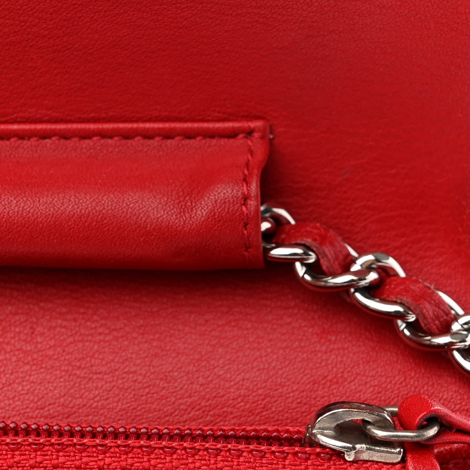 Chanel Caviar Sevruga Wallet on Chain WOC Red 11 of 14