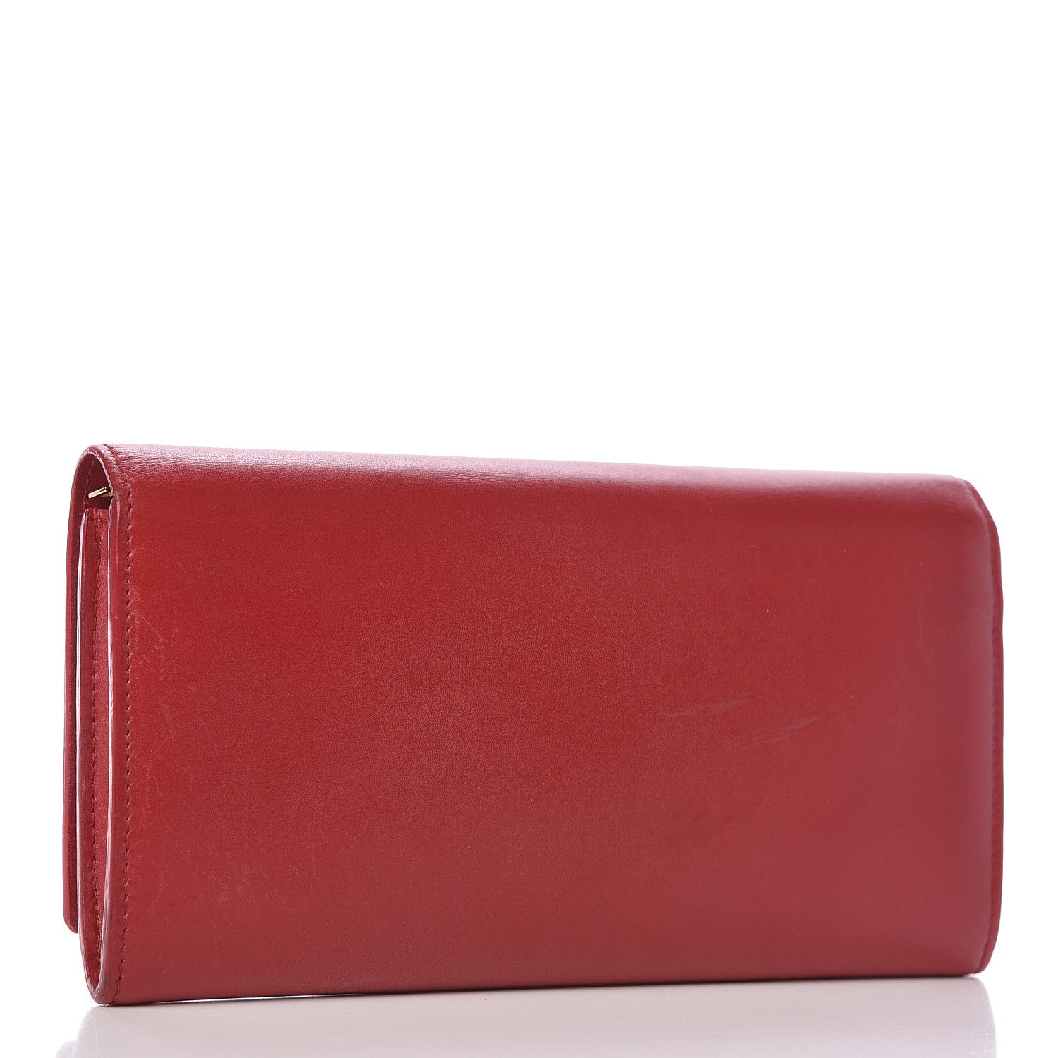 Saint Laurent Calfskin Classic Large Marquage Flap Wallet Red 3 of 7