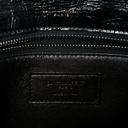 Saint Laurent Crinkled Calfskin Shearling Monogram Medium Niki Chain Satchel Black 6 of 11