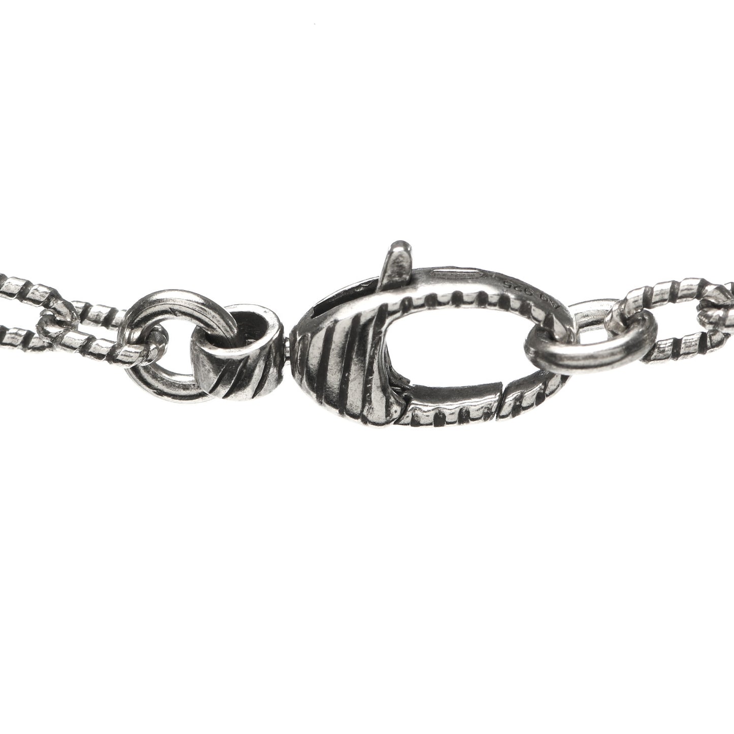 Sterling Silver Small Textured Interlocking G Pendant Necklace
