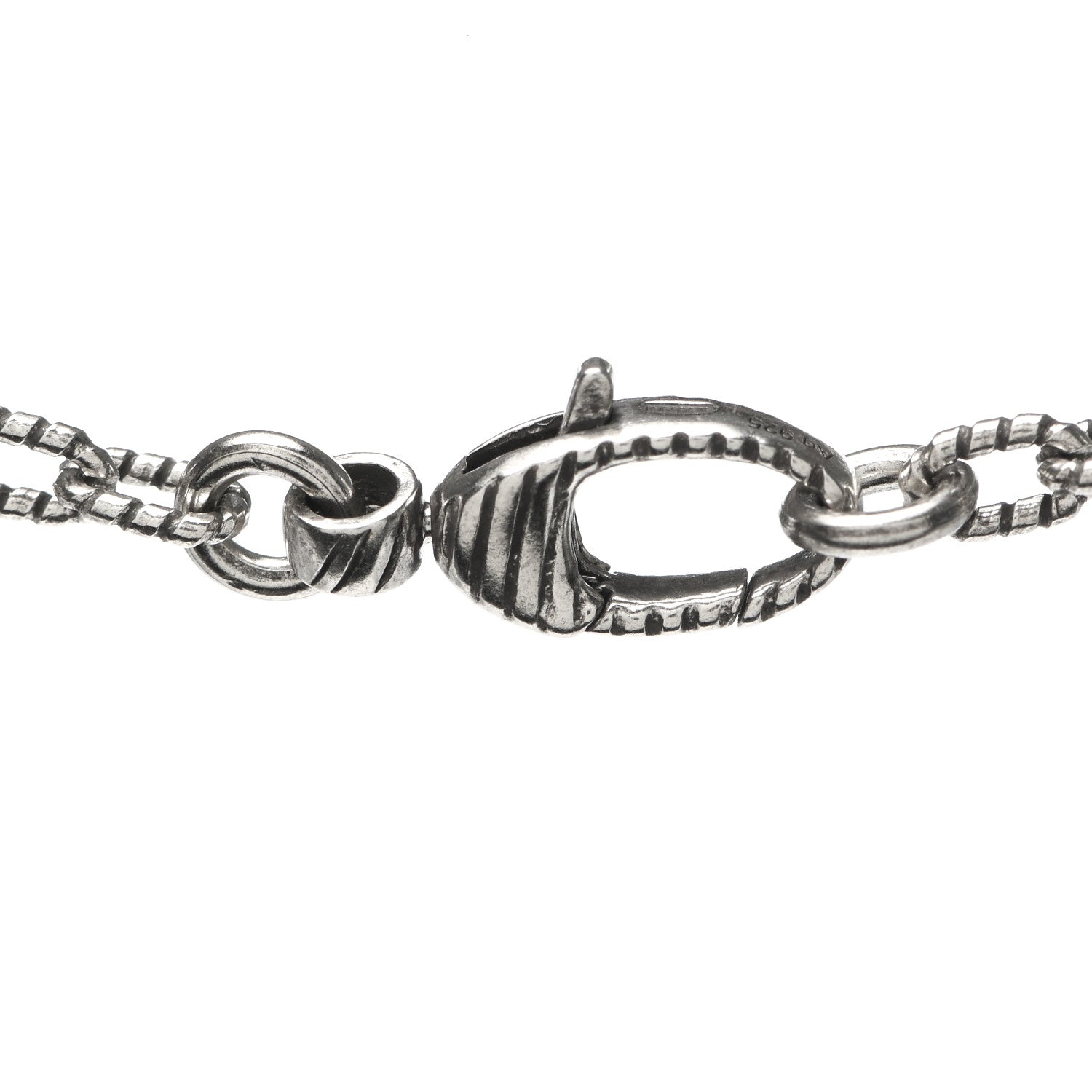 Gucci Sterling Silver Small Textured Interlocking G Pendant Necklace 4 of 5