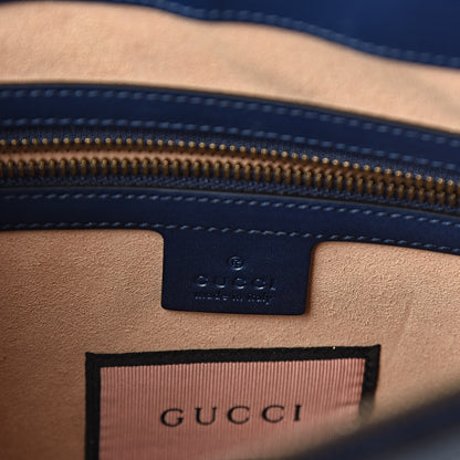 Gucci Calfskin GucciGhost Print GG Messenger Bag Blue Agata Hibiscus Red 7 of 11