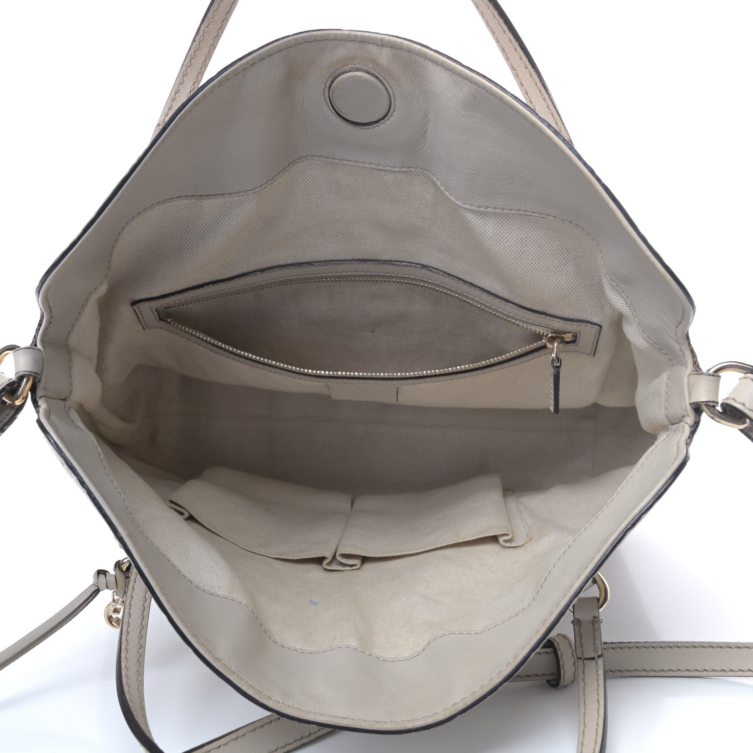 Gucci Guccissima Medium Bree Foldover Tote Nude 5 of 12