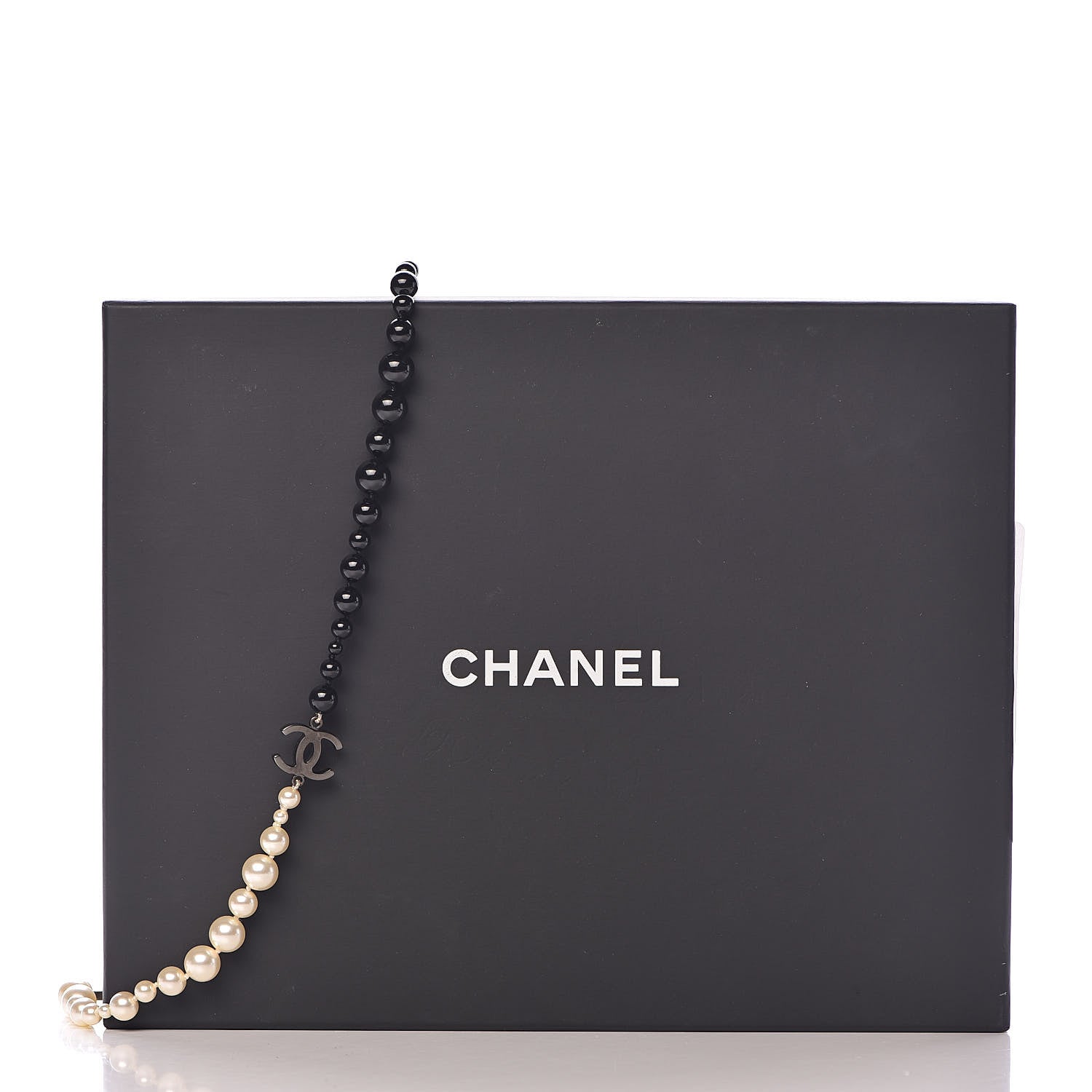 Chanel Pearl Beaded CC Long Necklace Black 5 of 5