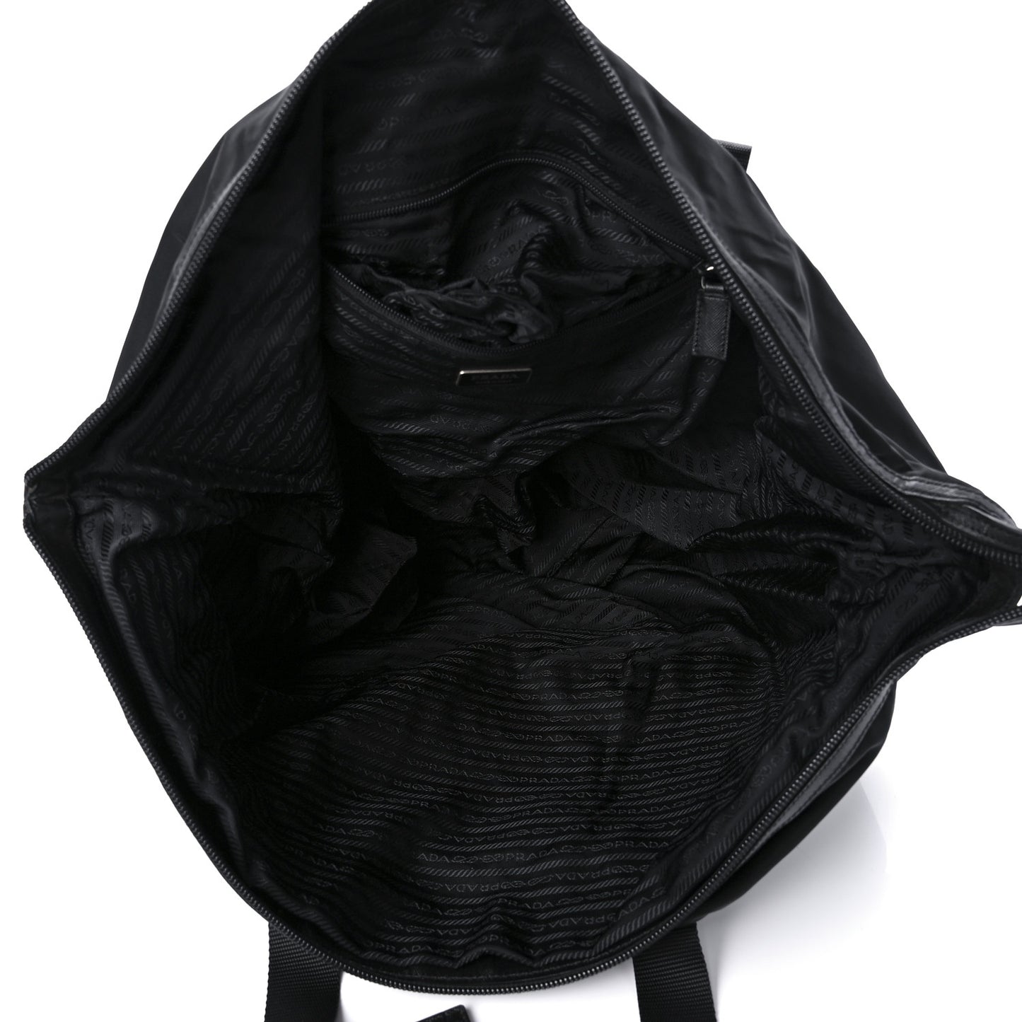 Tessuto Nylon Calfskin Weekender Black