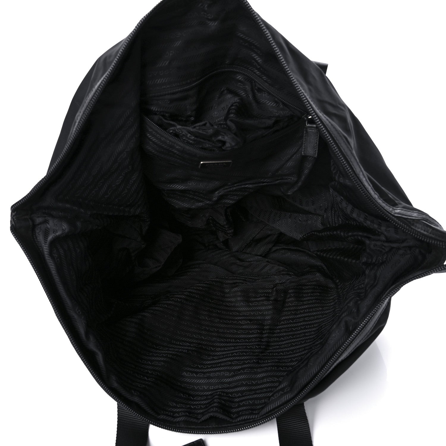 Prada Tessuto Nylon Calfskin Weekender Black 4 of 8