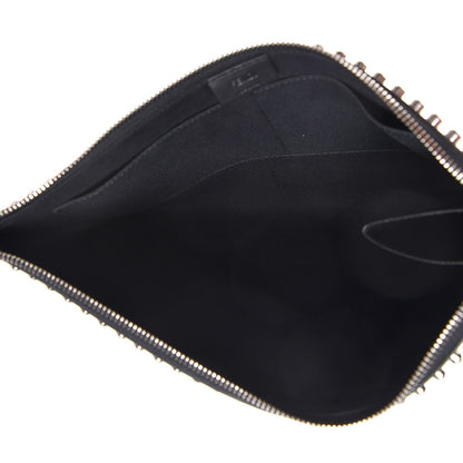 Fendi Vitello Elite Mink Fur Studded Karlito Zip Around Pouch Black 5 of 7