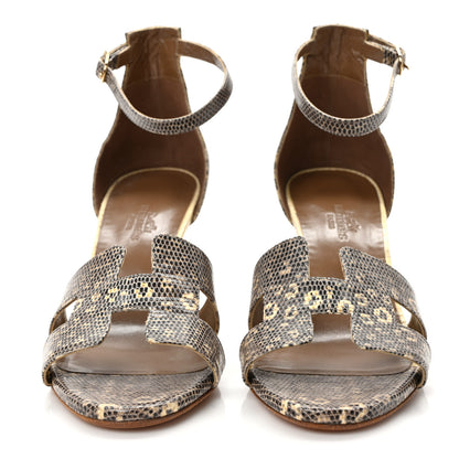 Hermes Lizard Legend Wedge Sandals Ombre 2 of 7