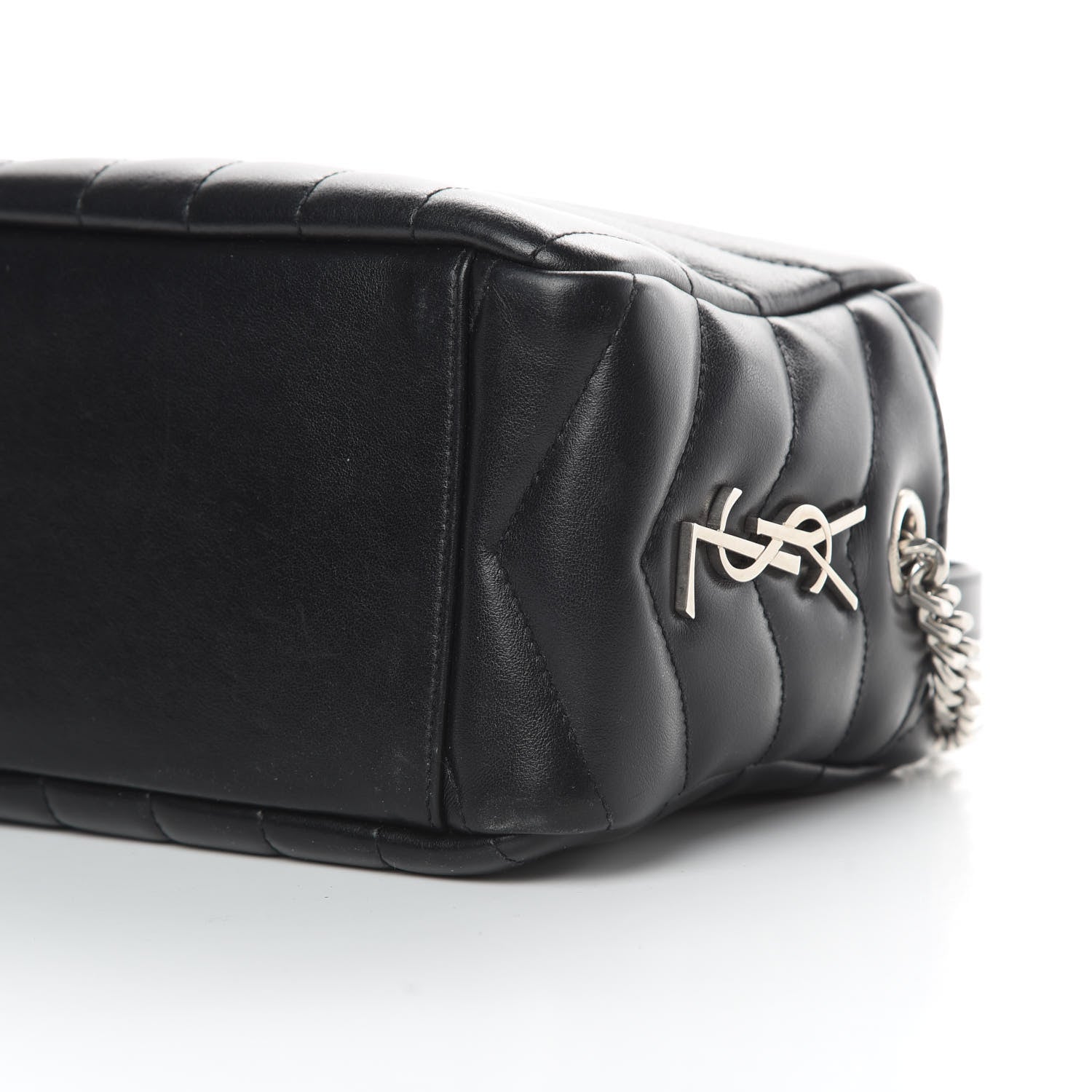 Saint Laurent Calfskin Y Quilted Monogram Small Loulou Bowling Bag Black 10 of 12