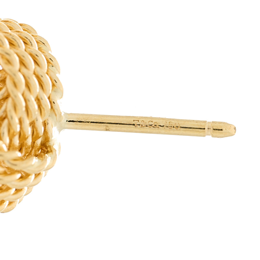 18K Yellow Gold Twist Knot Earrings