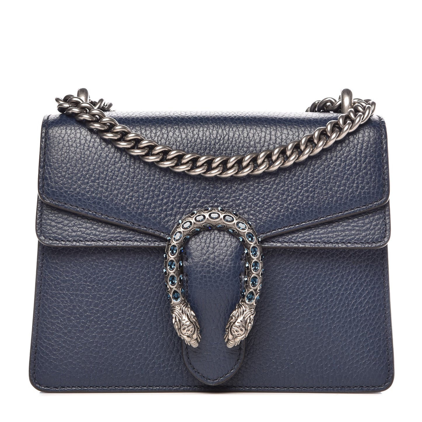 Dollar Calfskin Crystal Mini Dionysus Shoulder Bag Blue Agata Montana Sapphire