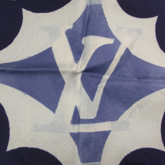 Silk Carre Monographic Scarf Navy