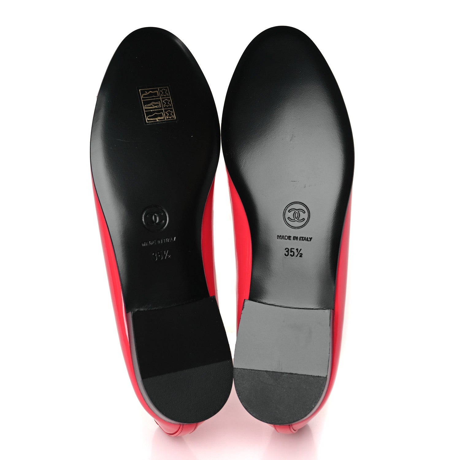 Chanel Patent Calfskin CC Cap Toe Ballerina Flats 35.5 Coral 6 of 9