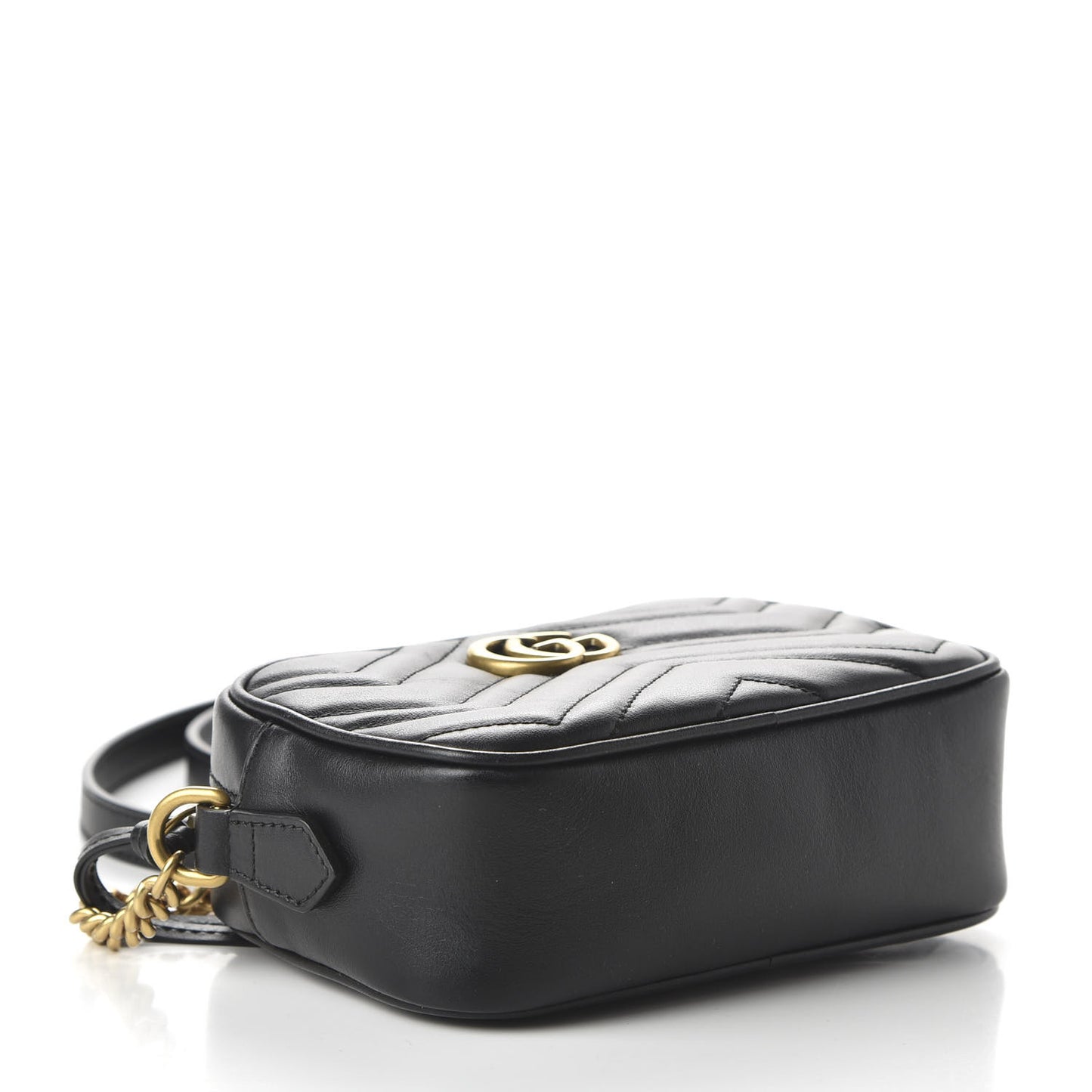 Calfskin Matelasse Mini GG Marmont Chain Shoulder Bag Black