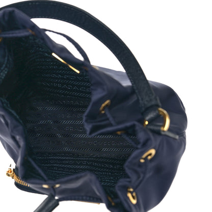 Prada Re-Nylon Saffiano Mini Bucket Crossbody Bag Baltico 4 of 7