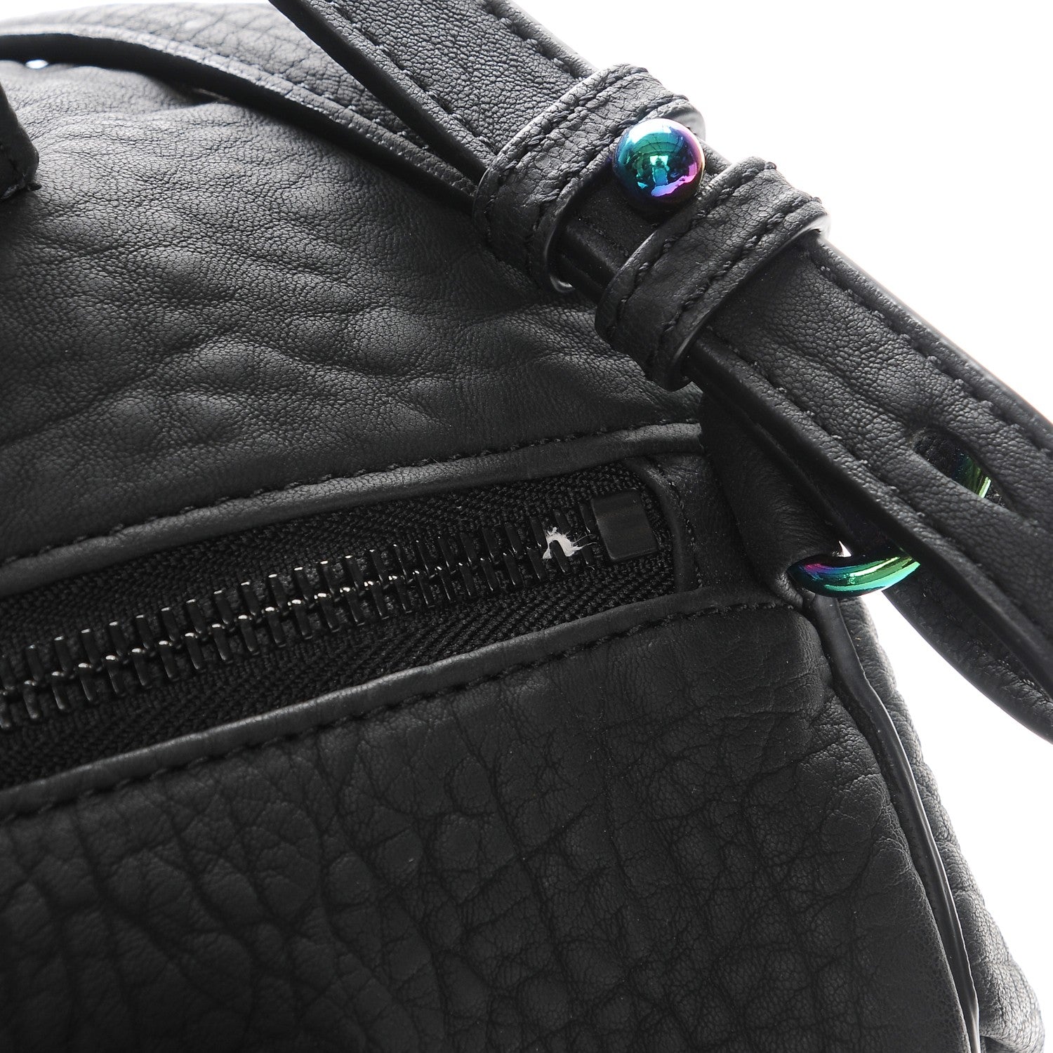 Alexander Wang Pebbled Lambskin Rocco Matte Black Iridescent Hardware 9 of 12
