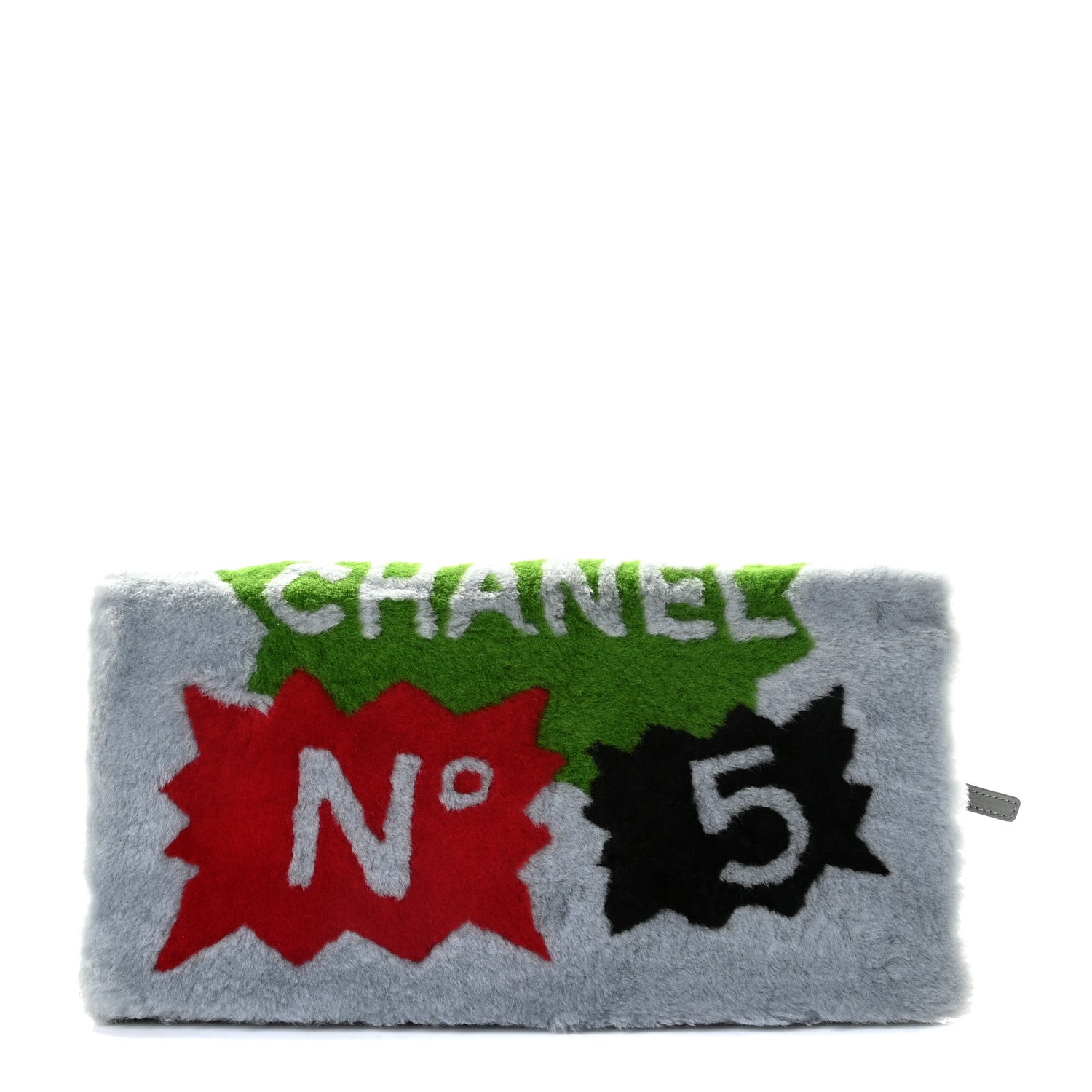 Chanel Shearling Lambskin Chanel 100% Clutch Grey 1 of 11