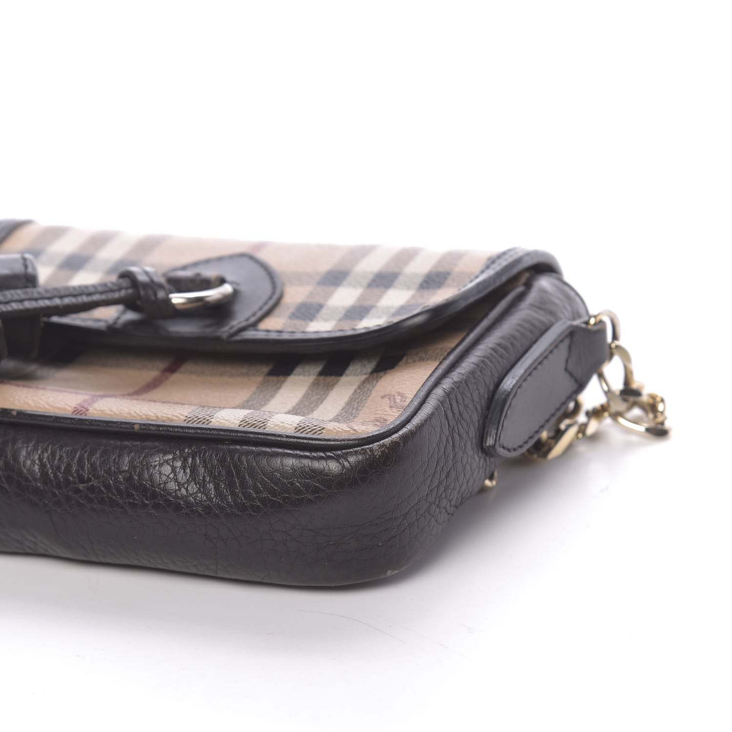 Burberry Haymarket Check Mini Tassel Crossbody Bag Chocolate 6 of 14