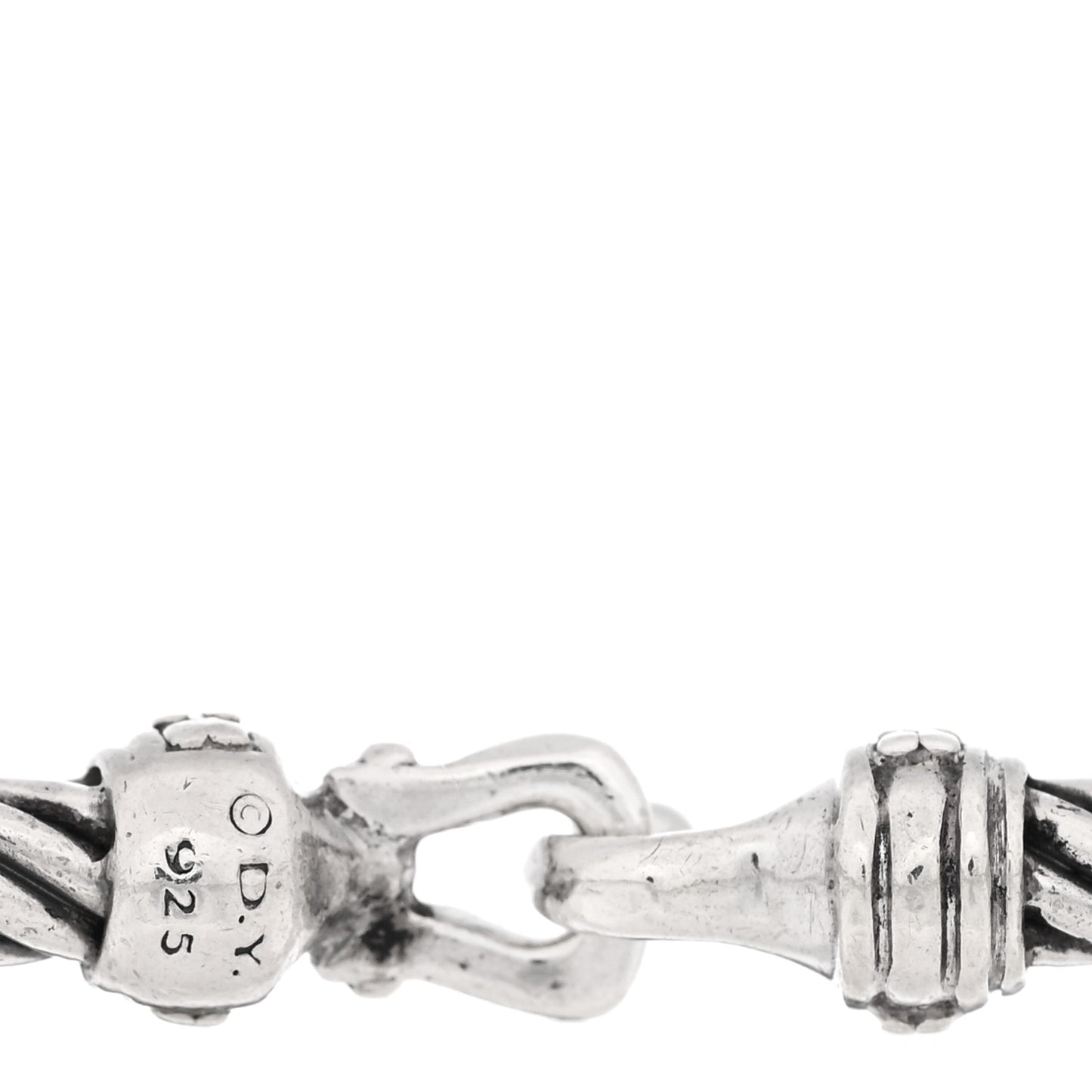 Sterling Silver Diamond 3mm Cable Buckle Bracelet