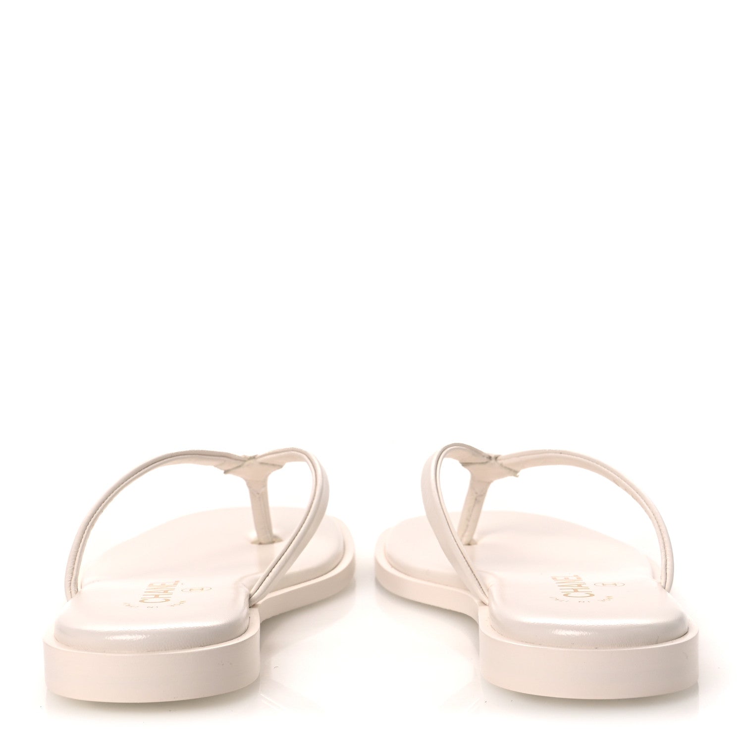 Chanel Goatskin CC Times Square Thong Sandals 37 Beige 6 of 11