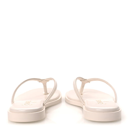 Chanel Goatskin CC Times Square Thong Sandals 37 Beige 6 of 11